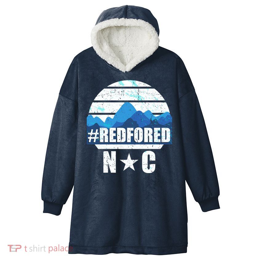 NC Red For Ed North Carolina Mountains Hooded Wearable Blanket