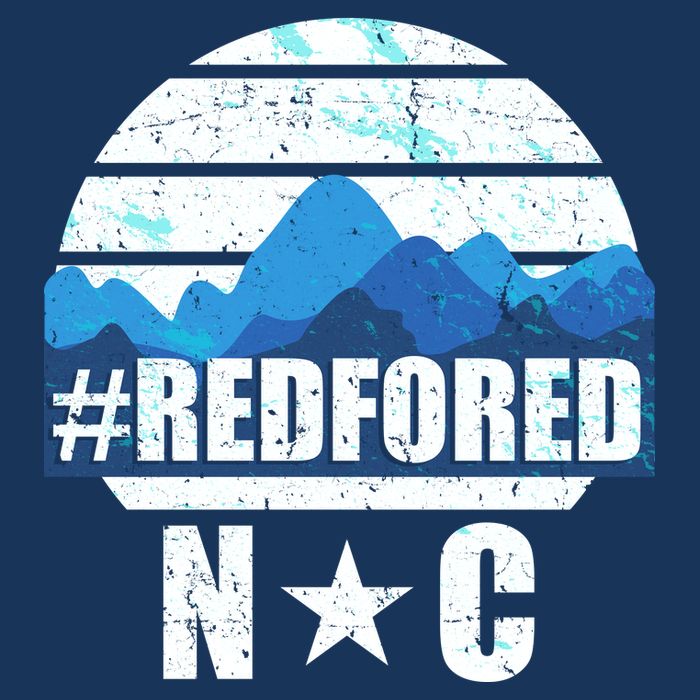 NC Red For Ed North Carolina Mountains Drawstring Bag