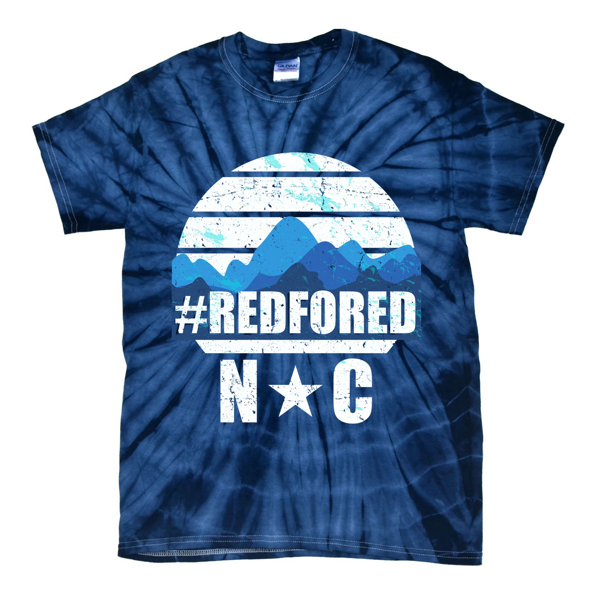NC Red For Ed North Carolina Mountains Tie-Dye T-Shirt