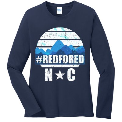 NC Red For Ed North Carolina Mountains Ladies Long Sleeve Shirt