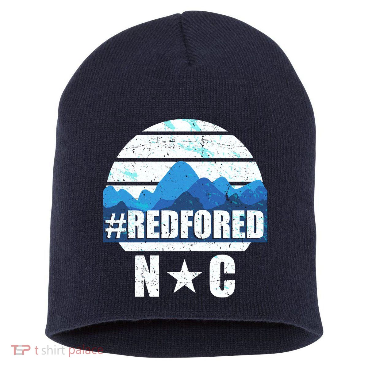 NC Red For Ed North Carolina Mountains Short Acrylic Beanie
