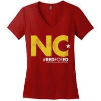 NC Star Red For Ed North Carolina Women's V-Neck T-Shirt