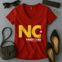NC Star Red For Ed North Carolina Women's V-Neck T-Shirt