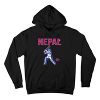 Nepal Cricket 2024 Nepal Flag Cricket Hoodie