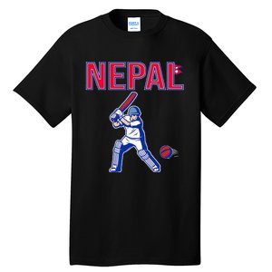 Nepal Cricket 2024 Nepal Flag Cricket Tall T-Shirt