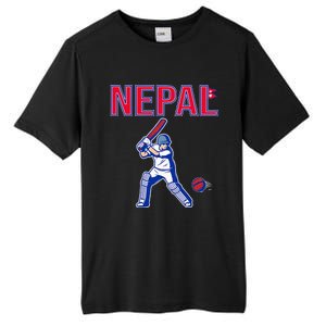 Nepal Cricket 2024 Nepal Flag Cricket Tall Fusion ChromaSoft Performance T-Shirt