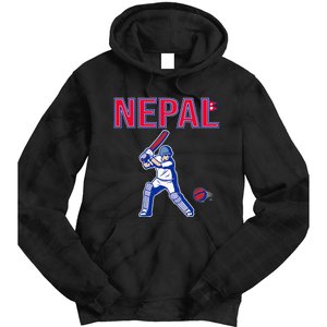 Nepal Cricket 2024 Nepal Flag Cricket Tie Dye Hoodie