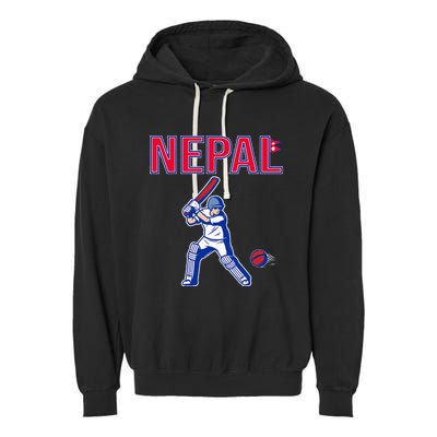 Nepal Cricket 2024 Nepal Flag Cricket Garment-Dyed Fleece Hoodie