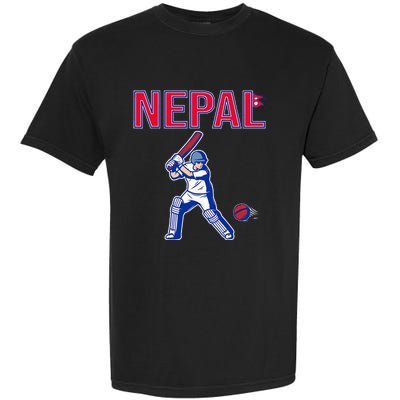 Nepal Cricket 2024 Nepal Flag Cricket Garment-Dyed Heavyweight T-Shirt