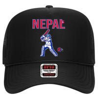 Nepal Cricket 2024 Nepal Flag Cricket High Crown Mesh Back Trucker Hat