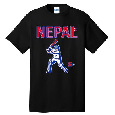 Nepal Cricket 2024 Nepal Flag Cricket Tall T-Shirt