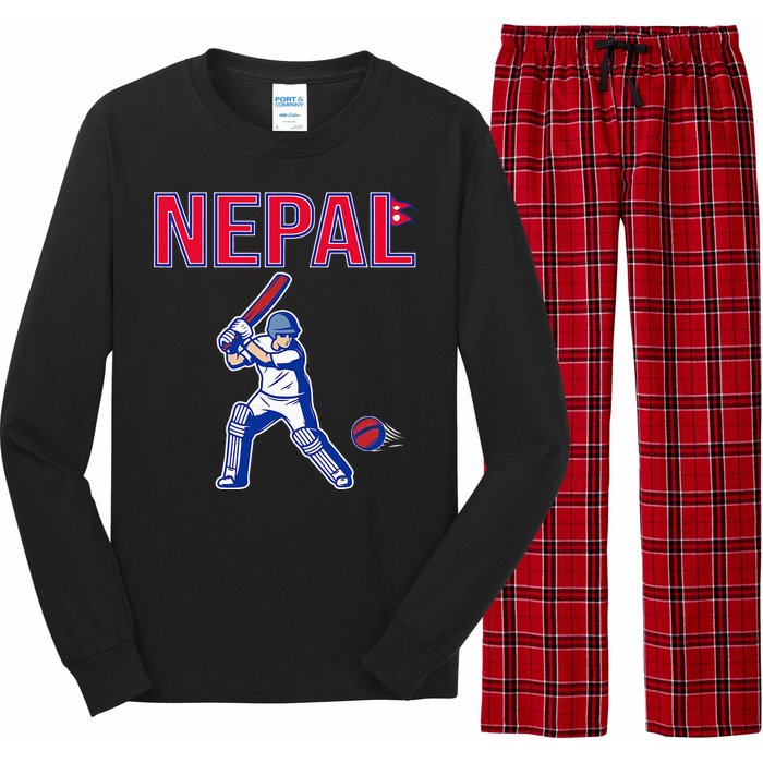 Nepal Cricket 2024 Nepal Flag Cricket Long Sleeve Pajama Set