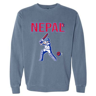 Nepal Cricket 2024 Nepal Flag Cricket Garment-Dyed Sweatshirt