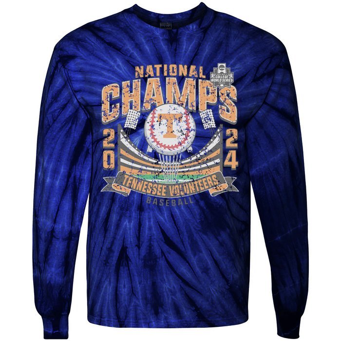 National Champs 2024 Baseball Vintage Tie-Dye Long Sleeve Shirt