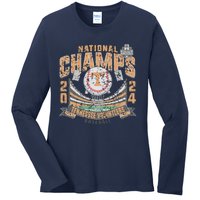 National Champs 2024 Baseball Vintage Ladies Long Sleeve Shirt