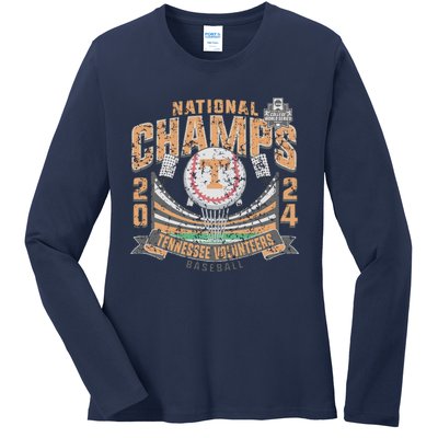 National Champs 2024 Baseball Vintage Ladies Long Sleeve Shirt