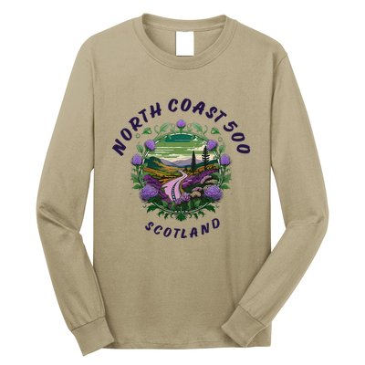 North Coast 500 Scotland Driving Inspired Scottish Nc500 Long Sleeve Shirt