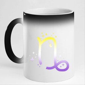 Nonbinary Capricorn Astrology Zodiac Sign Lgbtq Nb Enby Gift 11oz Black Color Changing Mug