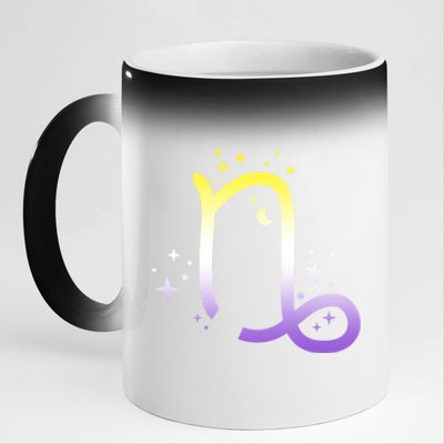 Nonbinary Capricorn Astrology Zodiac Sign Lgbtq Nb Enby Gift 11oz Black Color Changing Mug