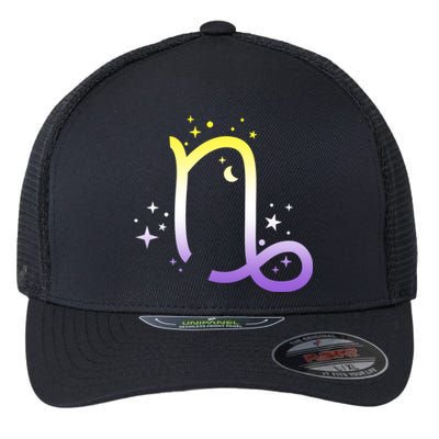 Nonbinary Capricorn Astrology Zodiac Sign Lgbtq Nb Enby Gift Flexfit Unipanel Trucker Cap