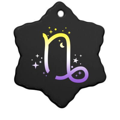 Nonbinary Capricorn Astrology Zodiac Sign Lgbtq Nb Enby Gift Ceramic Star Ornament