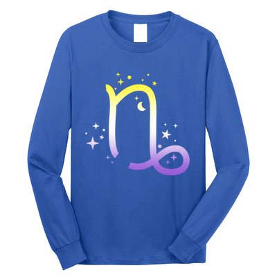 Nonbinary Capricorn Astrology Zodiac Sign Lgbtq Nb Enby Gift Long Sleeve Shirt