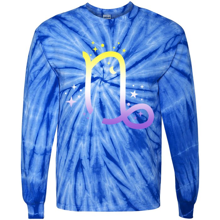 Nonbinary Capricorn Astrology Zodiac Sign Lgbtq Nb Enby Gift Tie-Dye Long Sleeve Shirt