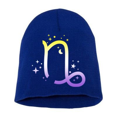 Nonbinary Capricorn Astrology Zodiac Sign Lgbtq Nb Enby Gift Short Acrylic Beanie