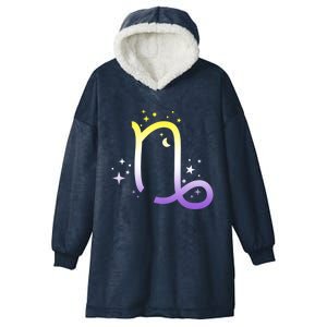 Nonbinary Capricorn Astrology Zodiac Sign Lgbtq Nb Enby Gift Hooded Wearable Blanket