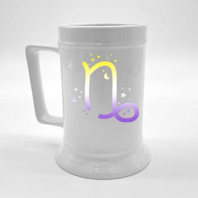 Nonbinary Capricorn Astrology Zodiac Sign Lgbtq Nb Enby Gift Beer Stein