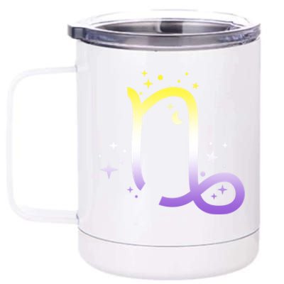 Nonbinary Capricorn Astrology Zodiac Sign Lgbtq Nb Enby Gift 12 oz Stainless Steel Tumbler Cup