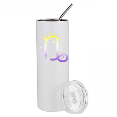 Nonbinary Capricorn Astrology Zodiac Sign Lgbtq Nb Enby Gift Stainless Steel Tumbler