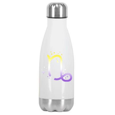 Nonbinary Capricorn Astrology Zodiac Sign Lgbtq Nb Enby Gift Stainless Steel Insulated Water Bottle