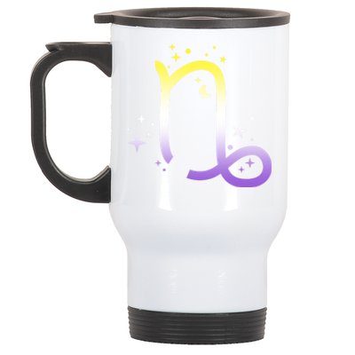 Nonbinary Capricorn Astrology Zodiac Sign Lgbtq Nb Enby Gift Stainless Steel Travel Mug