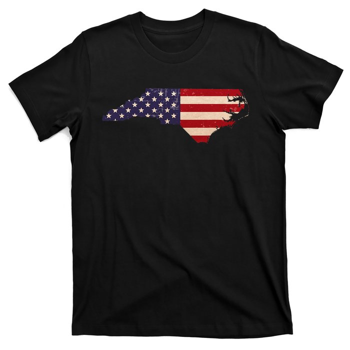 North Carolina American Flag Vintage T-Shirt