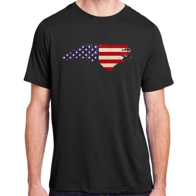 North Carolina American Flag Vintage Adult ChromaSoft Performance T-Shirt