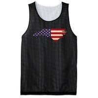 North Carolina American Flag Vintage Mesh Reversible Basketball Jersey Tank