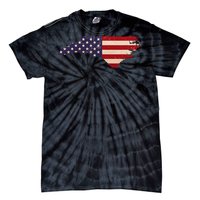 North Carolina American Flag Vintage Tie-Dye T-Shirt