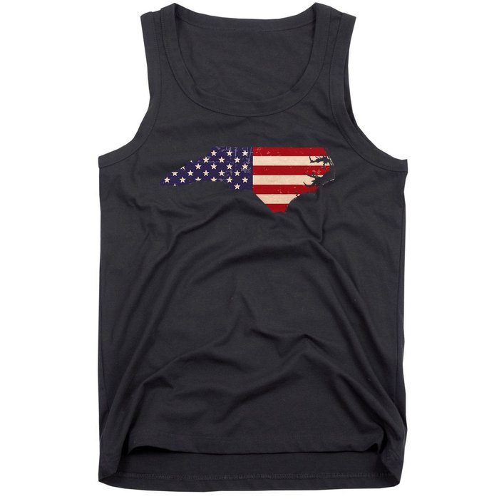 North Carolina American Flag Vintage Tank Top