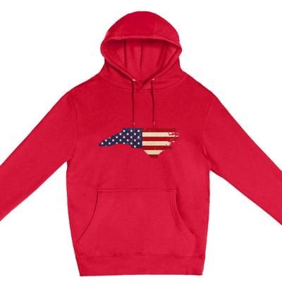 North Carolina American Flag Vintage Premium Pullover Hoodie