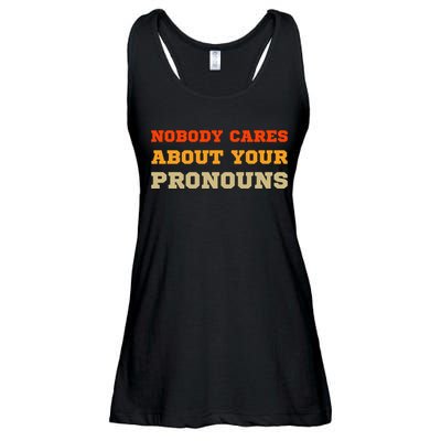 Nobody Cares About Your Pronouns Ladies Essential Flowy Tank