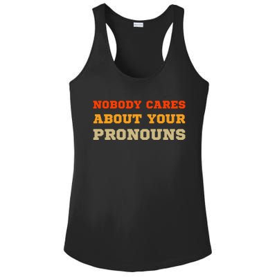 Nobody Cares About Your Pronouns Ladies PosiCharge Competitor Racerback Tank