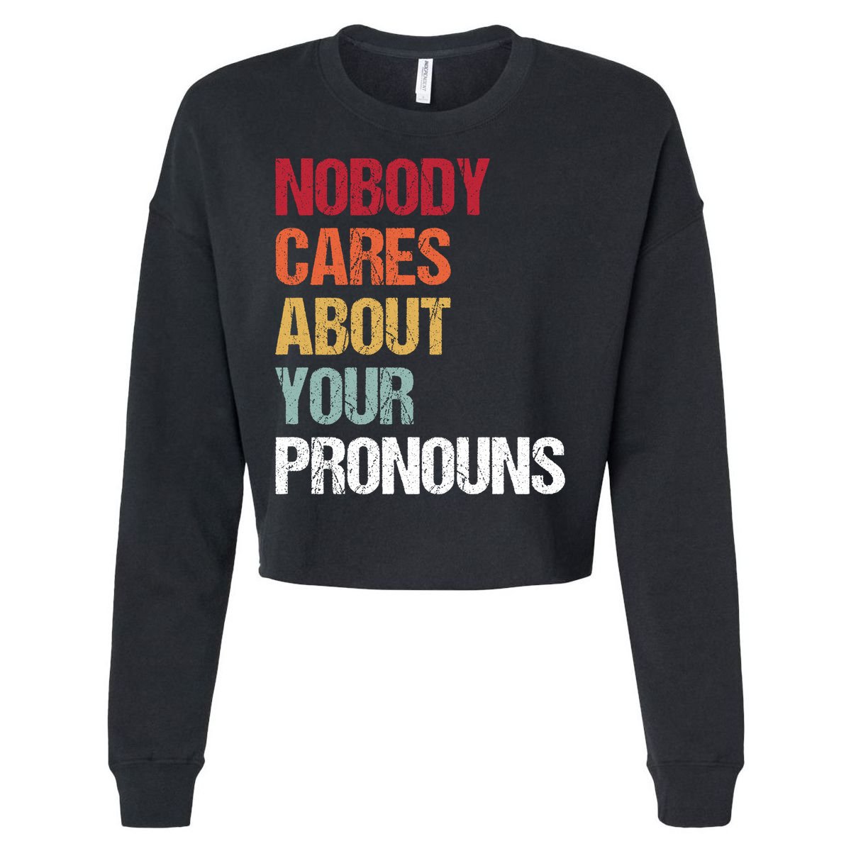 Nobody Cares About Your Pronouns Cropped Pullover Crew
