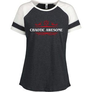 Nerdy Chaotic Awesome Alignt Polyhedral Gift Enza Ladies Jersey Colorblock Tee