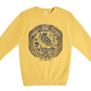 Norse Culture And Norsemen OdinS Raven Northman Valhalla Norse Mythology Premium Crewneck Sweatshirt