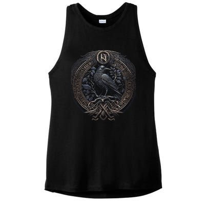 Norse Culture And Norsemen OdinS Raven Northman Valhalla Norse Mythology Ladies PosiCharge Tri-Blend Wicking Tank