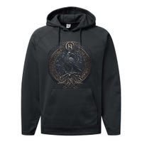 Norse Culture And Norsemen OdinS Raven Northman Valhalla Norse Mythology Performance Fleece Hoodie