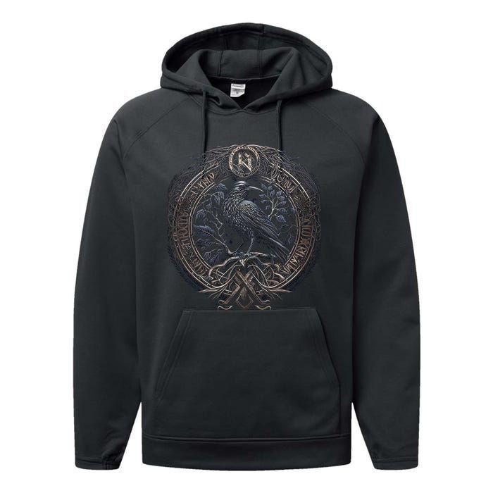 Norse Culture And Norsemen OdinS Raven Northman Valhalla Norse Mythology Performance Fleece Hoodie