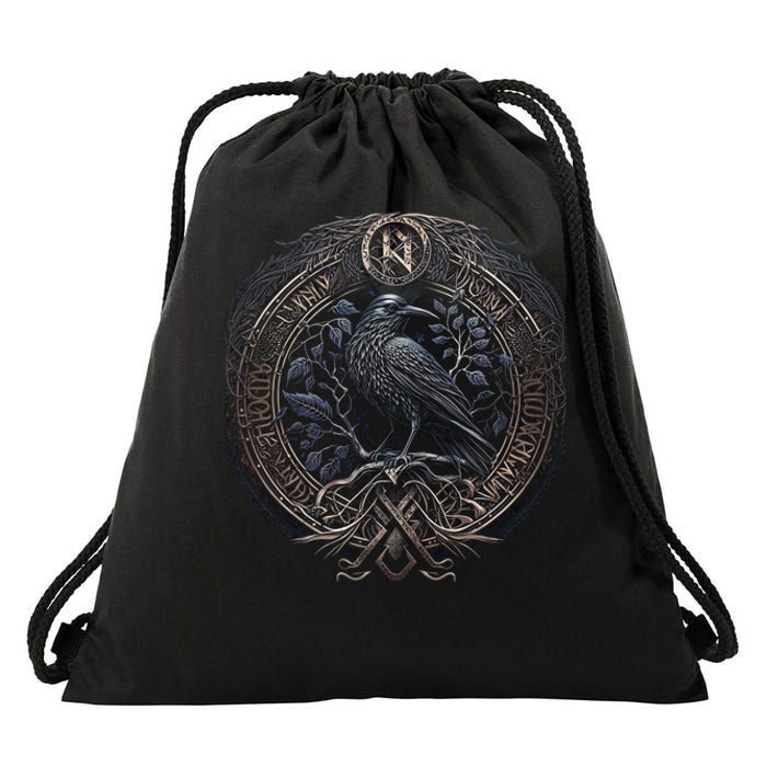 Norse Culture And Norsemen OdinS Raven Northman Valhalla Norse Mythology Drawstring Bag