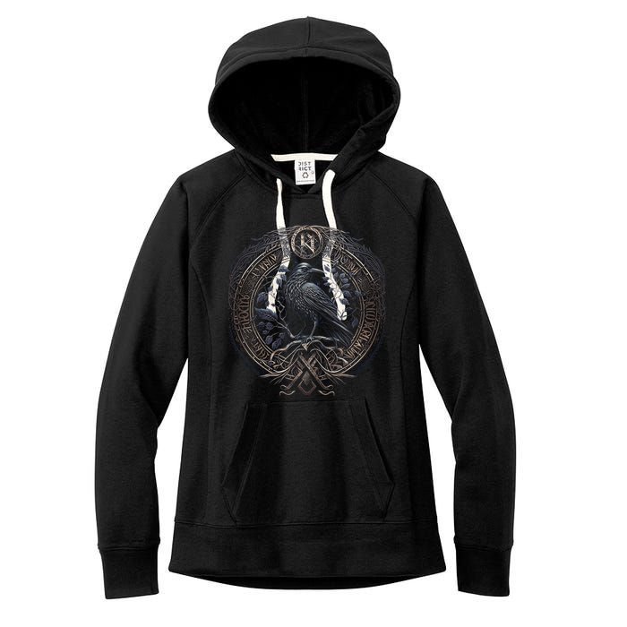 Norse Culture And Norsemen OdinS Raven Northman Valhalla Norse Mythology Women's Fleece Hoodie